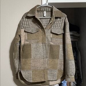 Zyia Green Button-Up Shirt Jacket